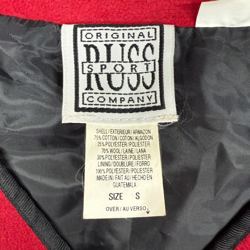 Russ Sport Company Vintage Red Wool Black Corduroy Embroidered Floral Vest Small - Picture 3 of 9